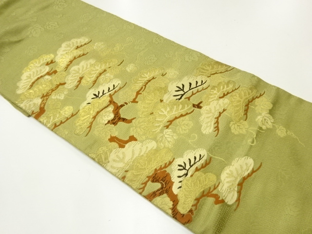 アンティーク　松模様織出し名古屋帯（着用可）